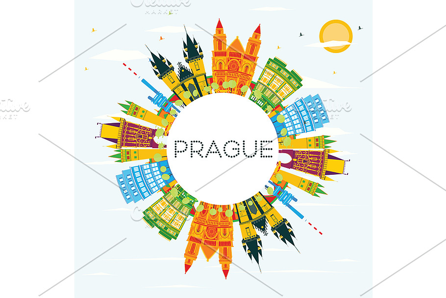 Prague Skyline  in Illustrations - product preview 8