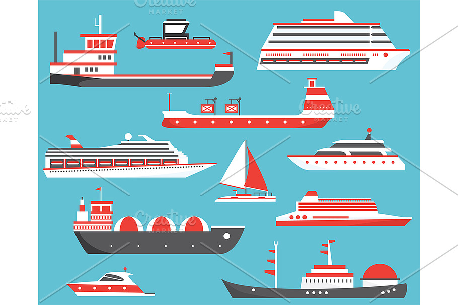 Ships Set.  in Illustrations - product preview 8