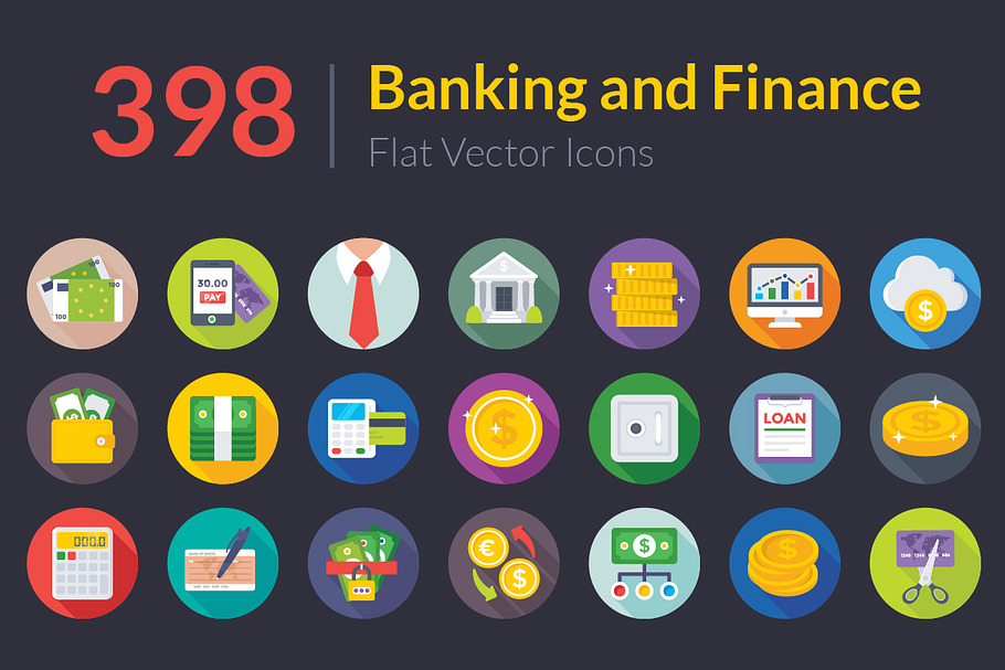 398 Banking and Finance Flat Icons 