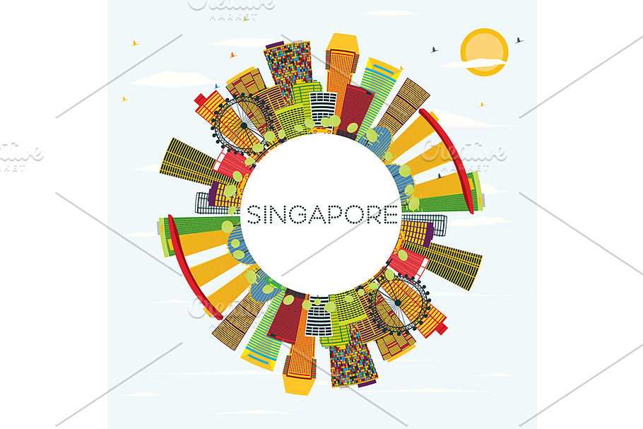 Singapore Skyline  in Illustrations - product preview 8