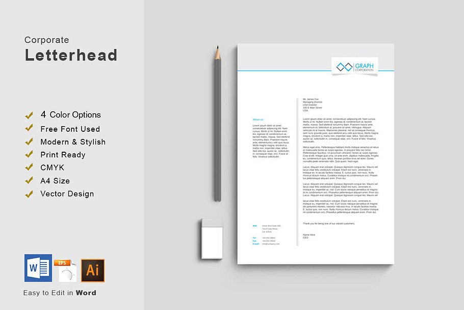 Letterhead in Stationery Templates - product preview 8