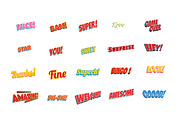 cartoon words label set isolated on a white background