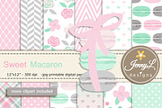 Macaron Digital Paper & Clipart