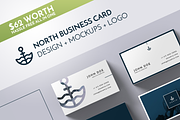 North Business Card Template Mockup