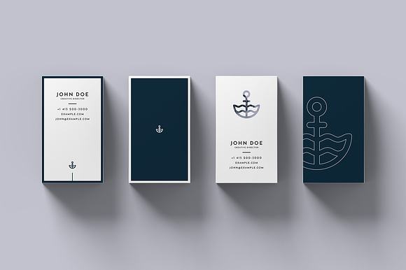 North Business Card Template Mockup in Business Card Templates - product preview 1