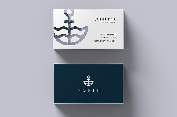 North Business Card Template Mockup in Business Card Templates - product preview 4