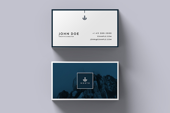 North Business Card Template Mockup in Business Card Templates - product preview 5