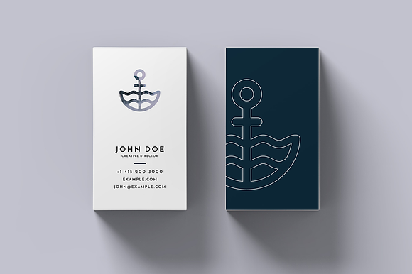 North Business Card Template Mockup in Business Card Templates - product preview 7