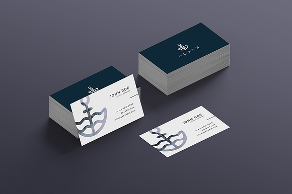 North Business Card Template Mockup in Business Card Templates - product preview 9