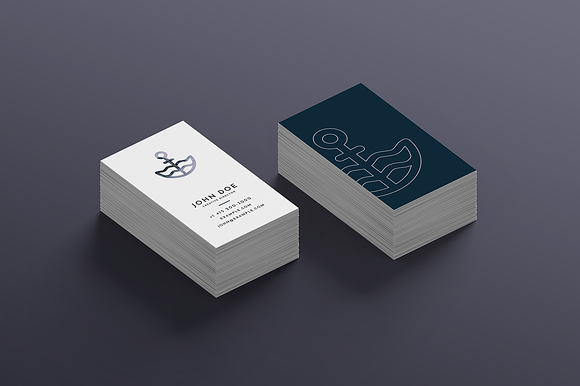 North Business Card Template Mockup in Business Card Templates - product preview 10