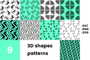 3D shapes pattern pack