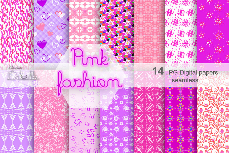 Pink Fashion Digital Paper pattern in Patterns - product preview 8
