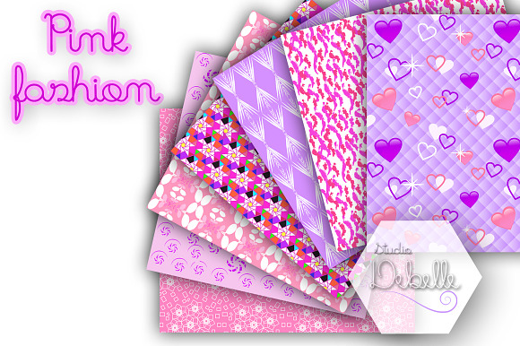 Pink Fashion Digital Paper pattern in Patterns - product preview 1
