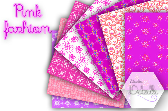 Pink Fashion Digital Paper pattern in Patterns - product preview 2