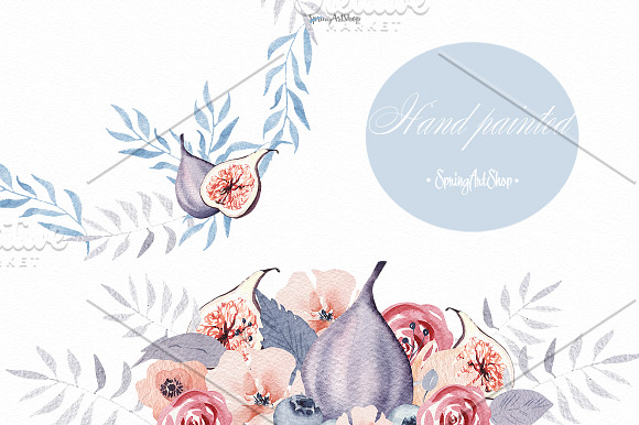 Bohemian watercolor flower Big Set in Illustrations - product preview 4
