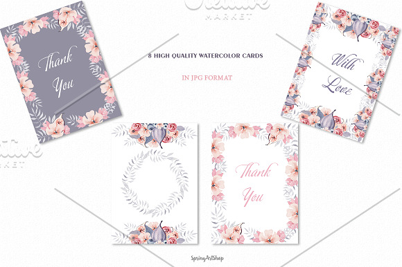 Bohemian watercolor flower Big Set in Illustrations - product preview 7