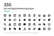 350 SEO and Digital Marketing Icons 