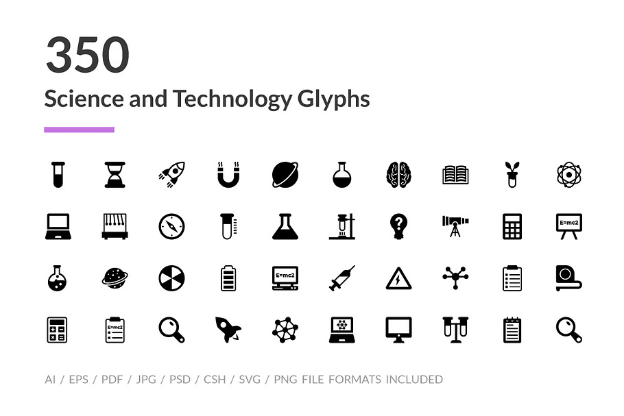 350 Science and Technology Icons    