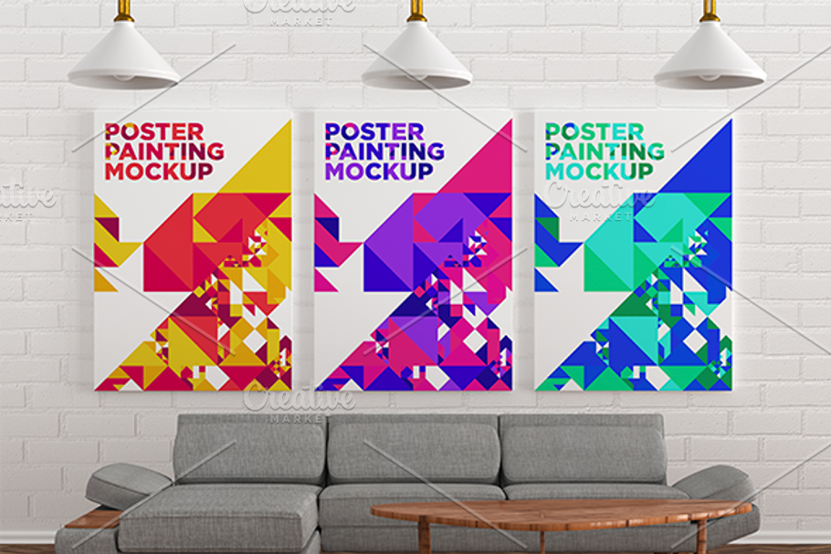 Poster Painting MockUp 007 in Print Mockups - product preview 8