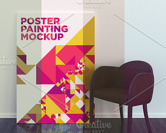 Poster Painting MockUp 009 in Print Mockups - product preview 1