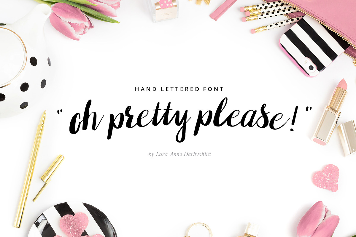 Oh pretty please: Hand lettered font in Pretty Fonts - product preview 8