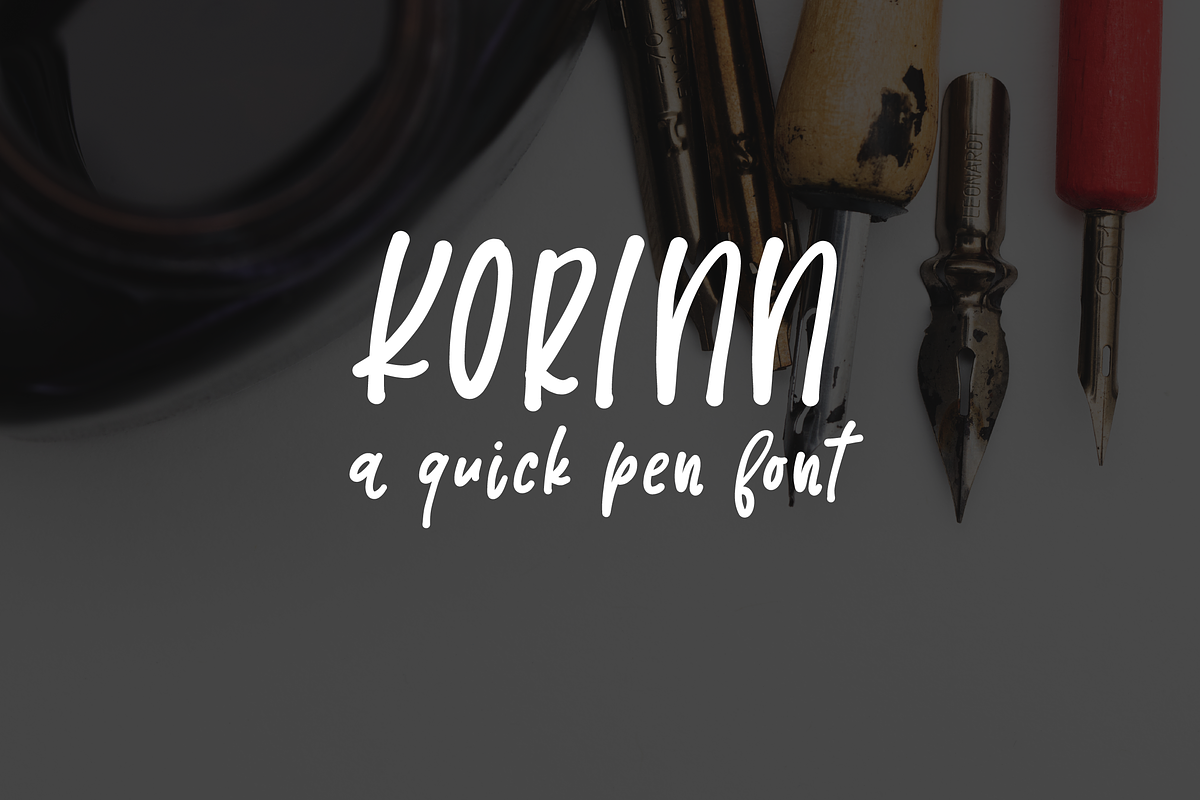 Korinn - A Quick Pen Font in Display Fonts - product preview 8