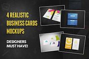 4 Realistic Business Card Mockups
