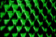 Horizontal green neon matrix illustration background