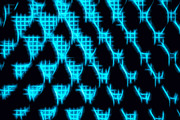 Horizontal cyan blue neon matrix illustration