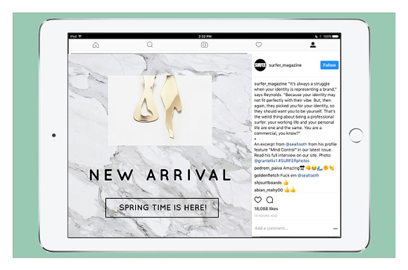 Instagram Template Marble in Instagram Templates - product preview 3