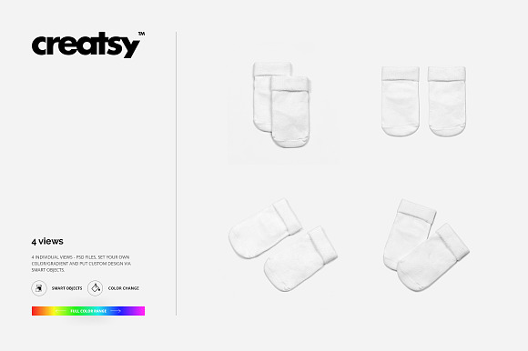 Baby Socks 3 Mockup Set in Product Mockups - product preview 6