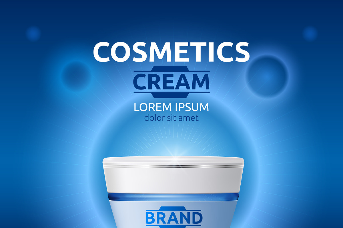 Vector blue moisture cream mockup in Product Mockups - product preview 8