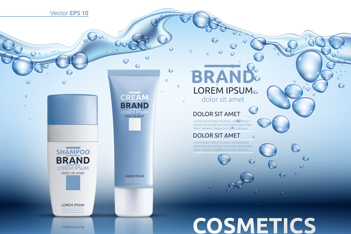 Vector aqua cream moisturize mockup in Product Mockups - product preview 8