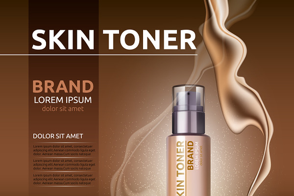 Vector skin toner cosmetics mockup