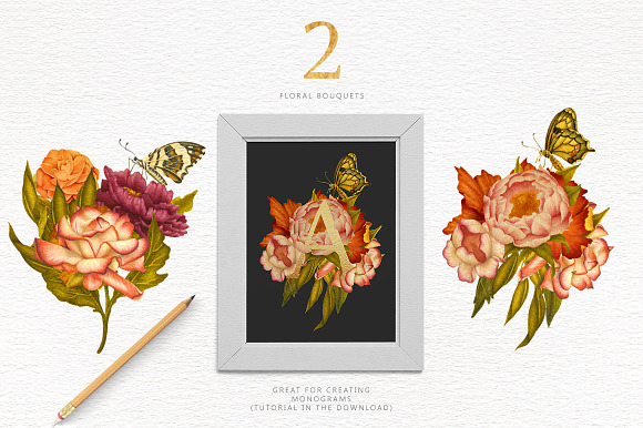 Flowers & Butterflies - Clipart in Illustrations - product preview 2