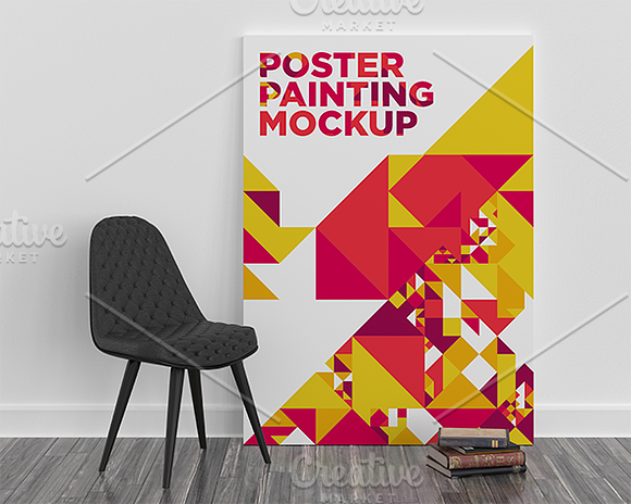 Poster Painting MockUp Pack 001 in Print Mockups - product preview 1