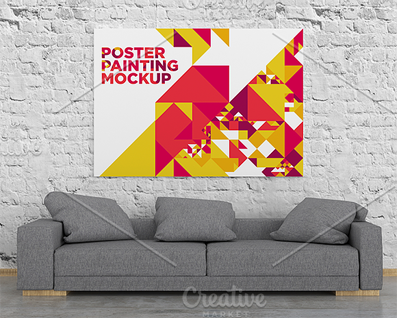Poster Painting MockUp Pack 001 in Print Mockups - product preview 6