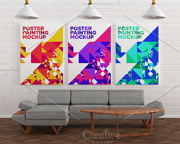 Poster Painting MockUp Pack 001 in Print Mockups - product preview 8