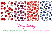 Very berry watercolor patterns