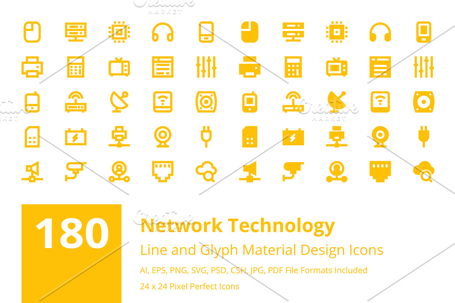 180 Network Technology Material Icon