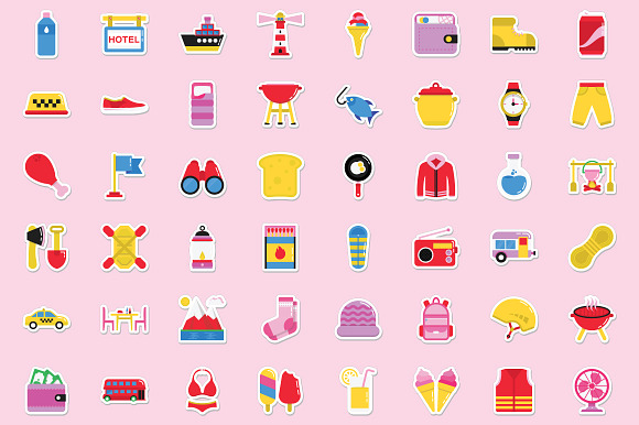 500 Summer and Holidays Stickers  in Graphics - product preview 9