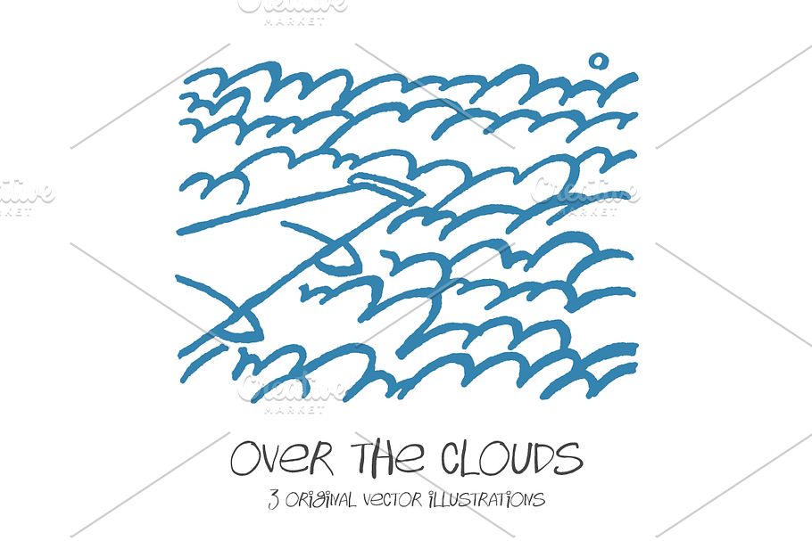 Over the clouds. 3 illustrations in Illustrations - product preview 8