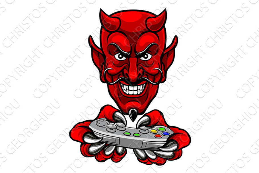 Devil Esports Sports Gamer Mascot in Illustrations - product preview 8