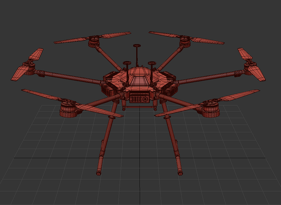 OctoCopter DJI matrice 600 pro Vray in 3D - product preview 4