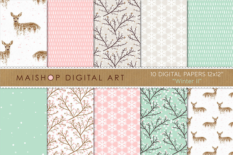 Digital Paper - Winter II in Patterns - product preview 8