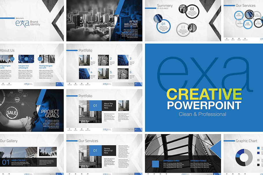 Exa | Minimal Creative PowerPoint in PowerPoint Templates - product preview 8
