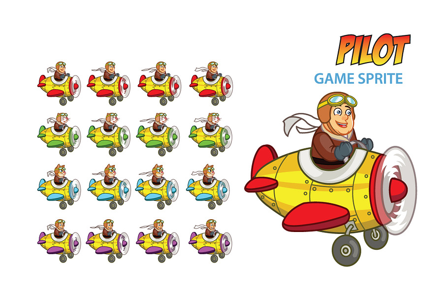 Pilot Game Sprite in Illustrations - product preview 8