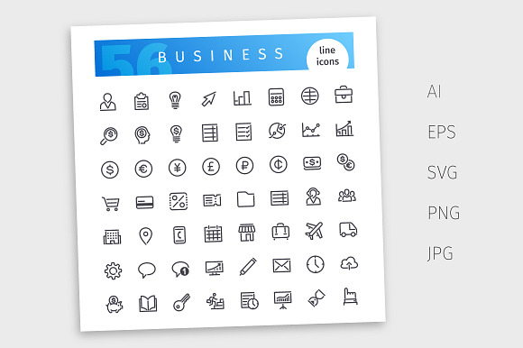 Business Line Icons Set in Calendar Icons - product preview 3