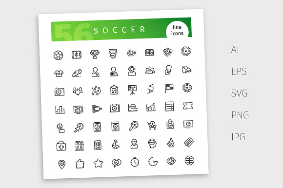 Soccer Line Icons Set in Game Icons - product preview 3