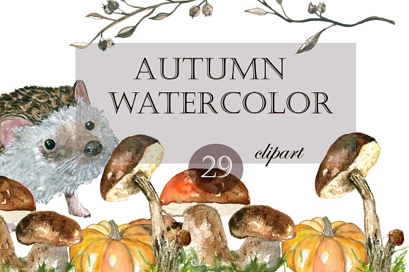 Yellow autumn watercolor in Illustrations - product preview 6